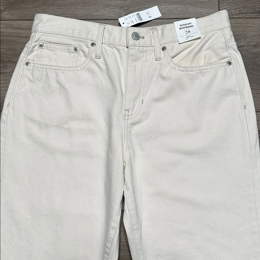 J. Crew Slouch‎ Boyfriend High Rise Ankle Jeans Tan Size 28.